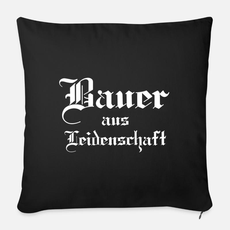 Leidenschaftlicher Bauer - Sofakissen mit Füllung 45 x 45 cm - Schwarz