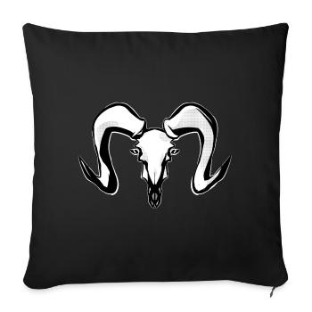 Horned Skull - Sofa pillow with filling 45cm x 45cm - black - Front