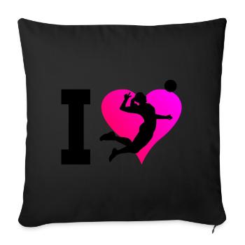 Herren Damen Volleyballer Volleyballspieler - Sofakissen mit Füllung 45 x 45 cm - Schwarz - Vorne