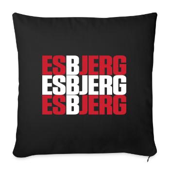 Esbjerg Denmark Flag - Sofa pillow with filling 45cm x 45cm - black - Front