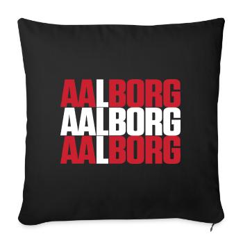 Aalborg Denmark Flag - Sofa pillow with filling 45cm x 45cm - black - Front