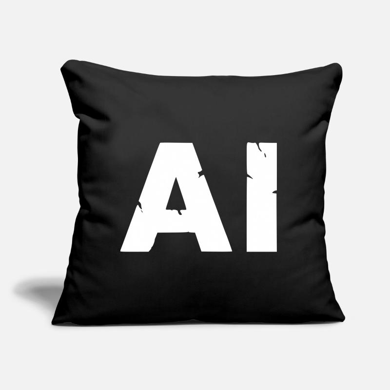 AI Artificial Intelligence Text Grunge Vektor Sofakissen mit Füllung 45 x 45 cm