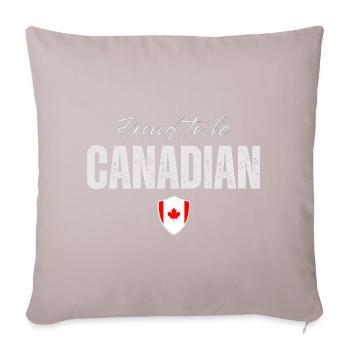 Fier d’être Canadien, fabriqué au Canada - Coussin et housse de 45 x 45 cm - taupe clair - Devant