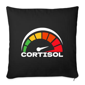 Funny Low cortisol Hilarious Stress Free Cortisol - Sofa pillow with filling 45cm x 45cm - black - Front