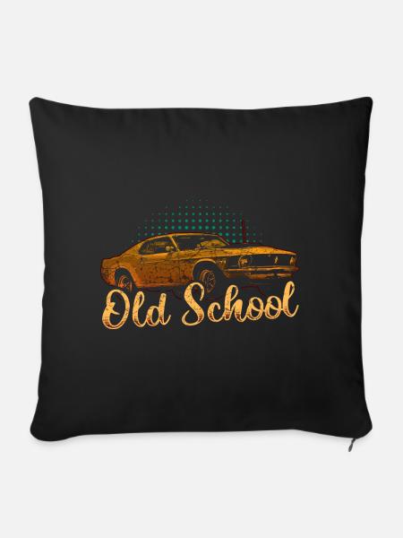 Oldtimer Auto - Sofakissen mit Füllung 45 x 45 cm - Schwarz