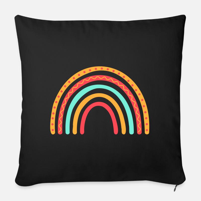 Arc-en-ciel - Coussin et housse de 45 x 45 cm - noir