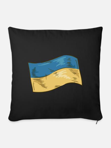 Ukraine Flagge - Sofakissen mit Füllung 45 x 45 cm - Schwarz