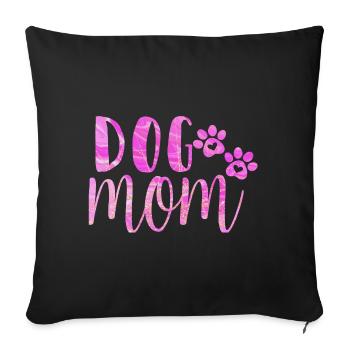 Maman chien - Coussin et housse de 45 x 45 cm - noir - Devant