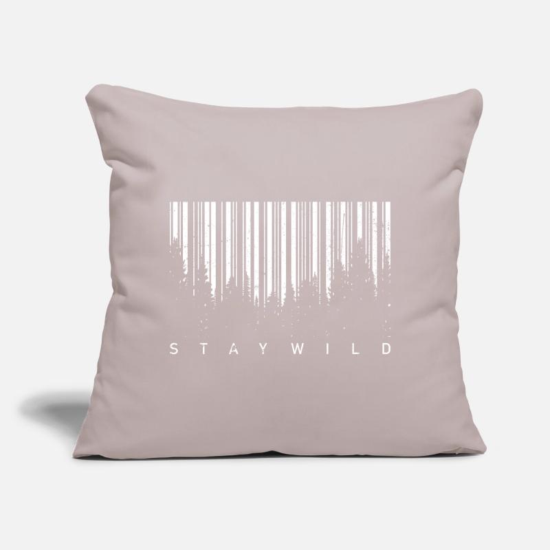 Silhouette de code-barres forestière Coussin et housse de 45 x 45 cm