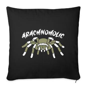 Arachnoholic Spiderfan J’adore les araignées - Coussin et housse de 45 x 45 cm - noir - Devant