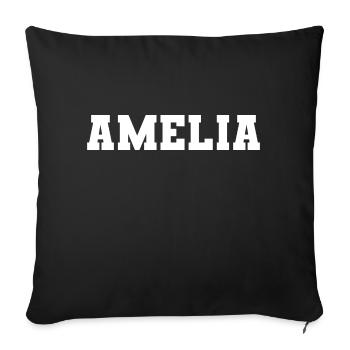 Name - Amelia - Sofa pillow with filling 45cm x 45cm - black - Front
