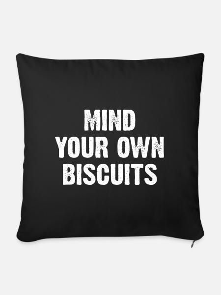 Mind Your Own Biscuits - Sofakissen mit Füllung 45 x 45 cm - Schwarz