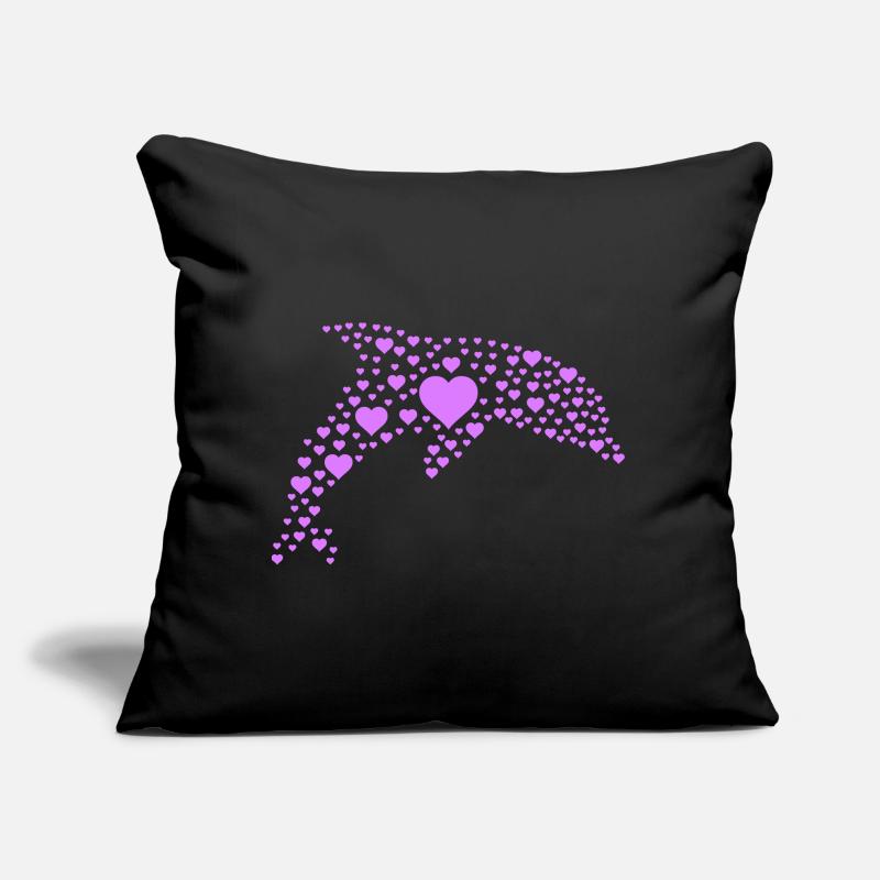 Dolphin Heart Pattern Sofa pillow with filling 45cm x 45cm