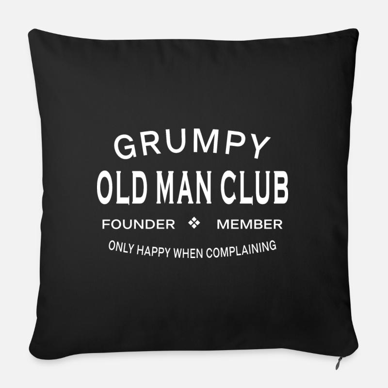 Grumpy Old Man Club - Lustig - Sofakissen mit Füllung 45 x 45 cm - Schwarz