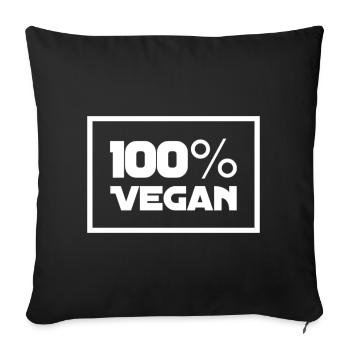 100% Vegan - Sofa pillow with filling 45cm x 45cm - black - Front
