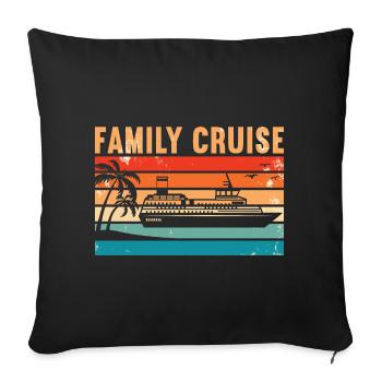 Croisière familiale - Coussin et housse de 45 x 45 cm - noir - Devant