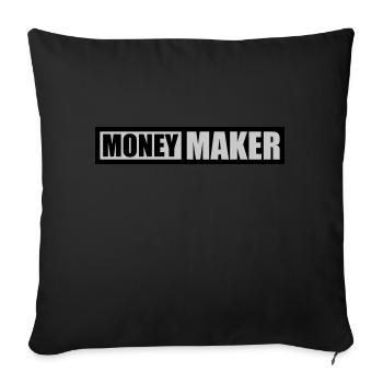 Text Logo Money Maker - Sofa pillow with filling 45cm x 45cm - black - Front