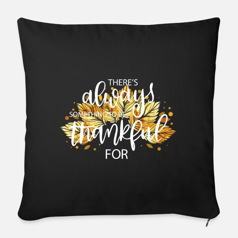 Erntedank Ernte Herbst Laub Dankbar - Sofakissen mit Füllung 45 x 45 cm - Schwarz