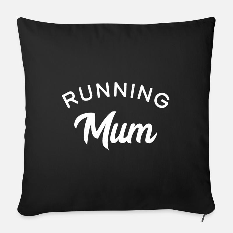 Running Mum - Sofakissen mit Füllung 45 x 45 cm - Schwarz