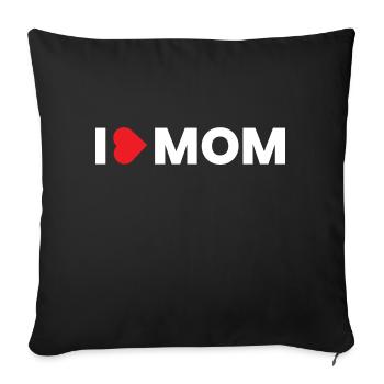 I love MOM - Sofa pillow with filling 45cm x 45cm - black - Front