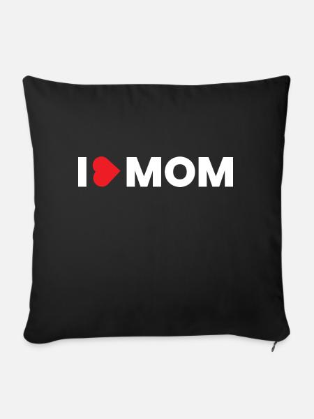 Ich liebe Mama - Sofakissen mit Füllung 45 x 45 cm - Schwarz
