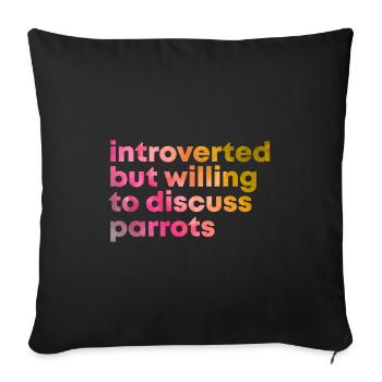 perroquet - Coussin et housse de 45 x 45 cm - noir - Devant
