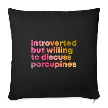 porc-épic - Coussin et housse de 45 x 45 cm - noir - Devant