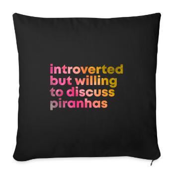 Piranha - Coussin et housse de 45 x 45 cm - noir - Devant