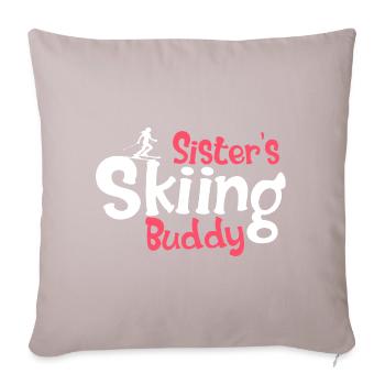 Funny Ski Lovers Graphic for Sisters - Sofa pillow with filling 45cm x 45cm - light taupe - Front