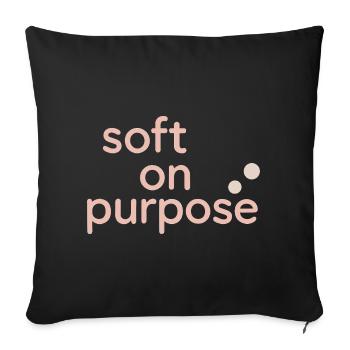 Calm is rebellion. Soft Life Self Care - Sofa pillow with filling 45cm x 45cm - black - Front