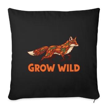 Waldfuchs Patchwork Grow Wild - Sofakissen mit Füllung 45 x 45 cm - Schwarz - Vorne