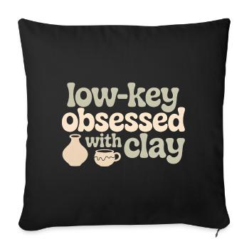 Toujours amoureux de l’argile | Céramique de poterie - Coussin et housse de 45 x 45 cm - noir - Devant