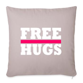 Free Hugs - Sofa pillow with filling 45cm x 45cm - light taupe - Front