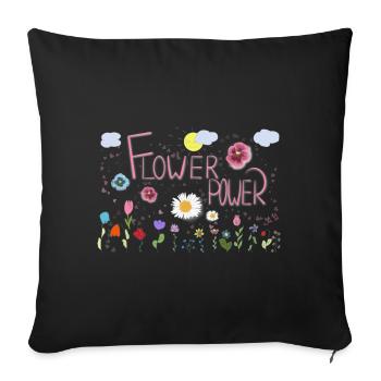 Spring is coming - Sofa pillow with filling 45cm x 45cm - black - Front