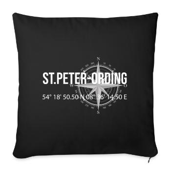 Koordinaten St Peter Ording - Sofakissen mit Füllung 45 x 45 cm - Schwarz - Vorne