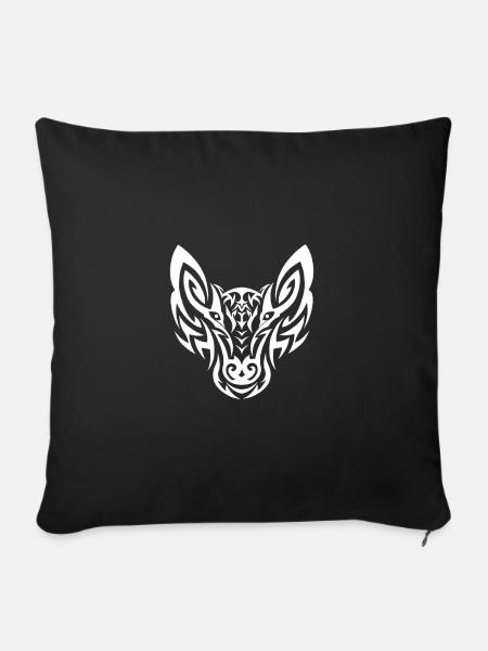 Wolf Weiß - Sofakissen mit Füllung 45 x 45 cm - Schwarz