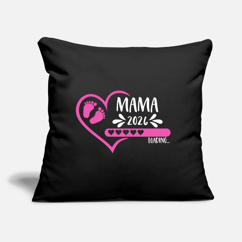Mama 2026 loading Herz Version Mädchen pink rosa Sofakissen mit Füllung 45 x 45 cm
