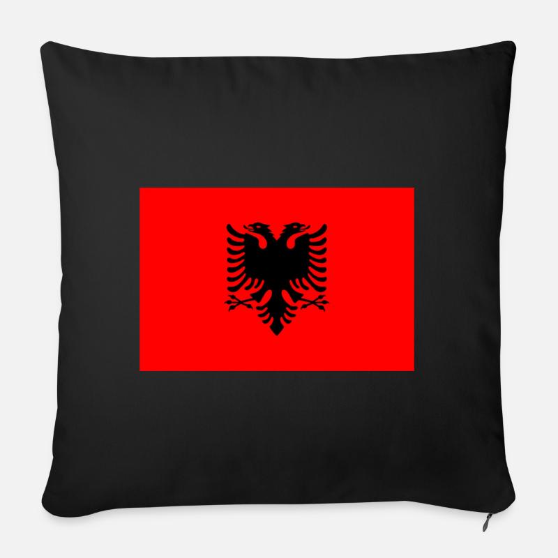 Albanien - Sofakissen mit Füllung 45 x 45 cm - Schwarz