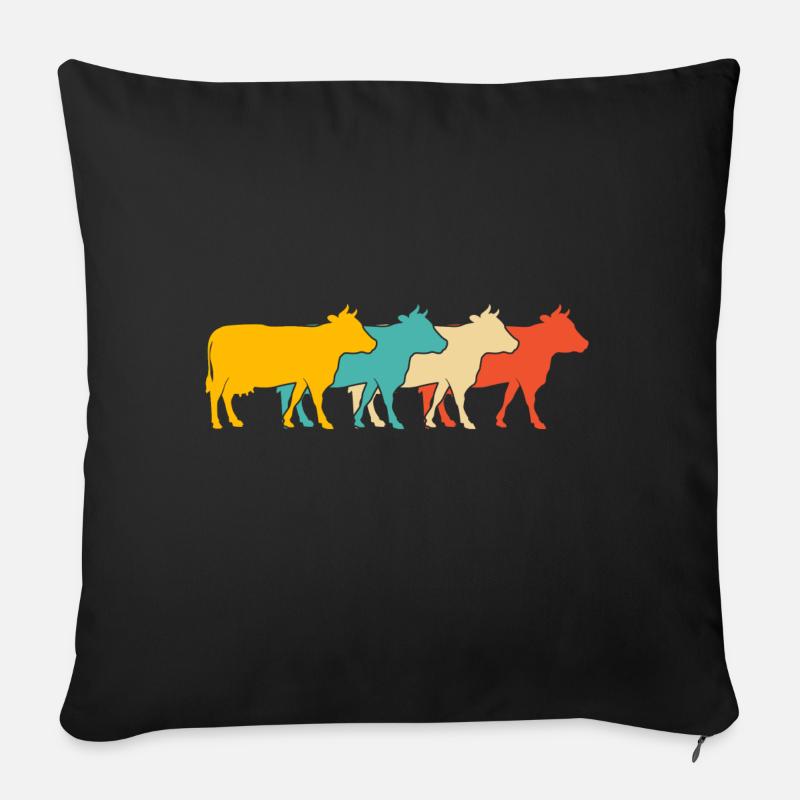 Kühe - Sofakissen mit Füllung 45 x 45 cm - Schwarz
