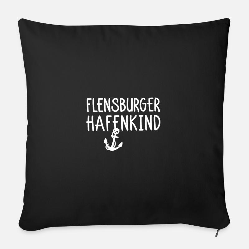 Flensburger Hafenkind - Sofakissen mit Füllung 45 x 45 cm - Schwarz