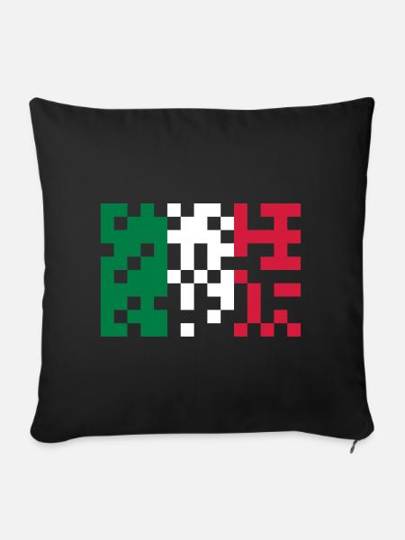 italia flag pixel - Sofakissen mit Füllung 45 x 45 cm - Schwarz