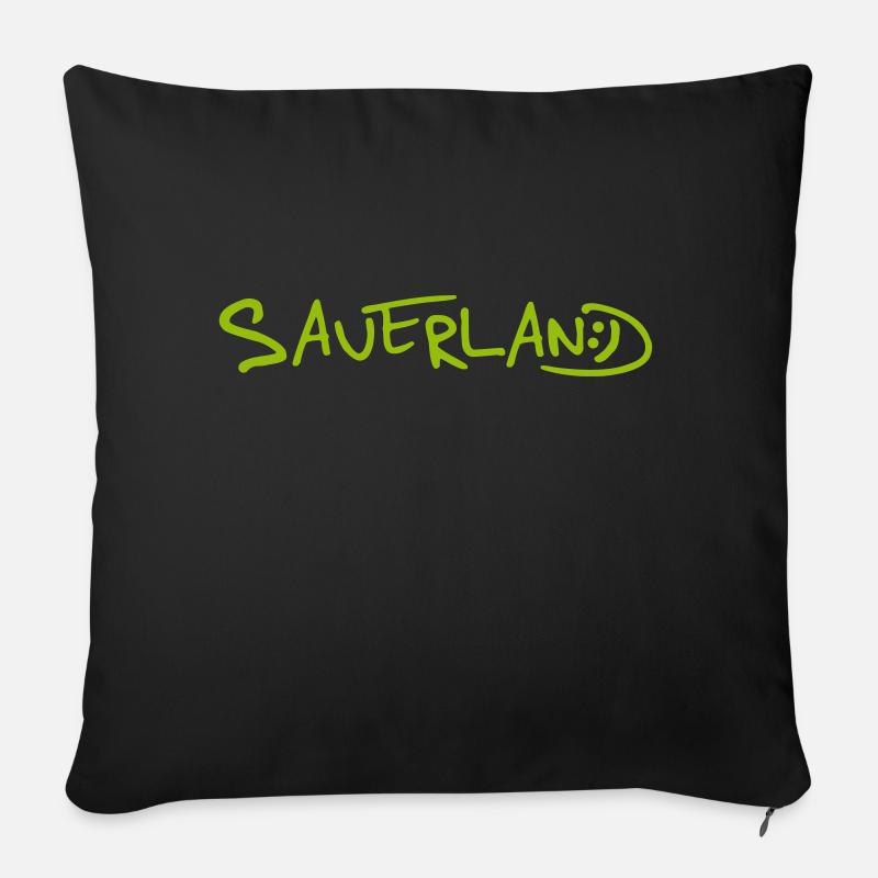 Sauerland-Logo frech und fröhlich - Sofakissen mit Füllung 45 x 45 cm - Schwarz