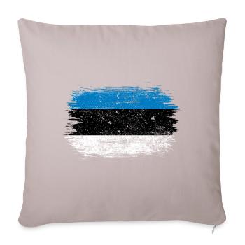 Blue-White Brushstroke Flag - Sofa pillow with filling 45cm x 45cm - light taupe - Front