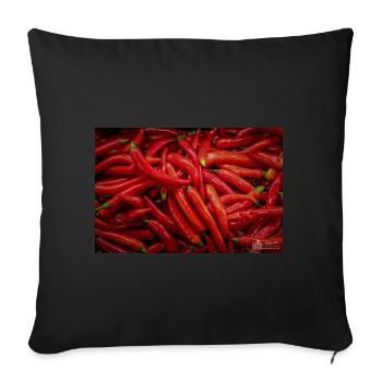 Chilies - Sofa pillow with filling 45cm x 45cm - black - Front