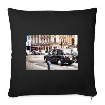 Ambiance de la rue de Londres - Coussin et housse de 45 x 45 cm - noir - Devant