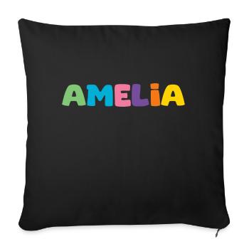 Name - Amelia - Sofa pillow with filling 45cm x 45cm - black - Front
