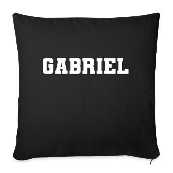 Name - Gabriel - Sofa pillow with filling 45cm x 45cm - black - Front