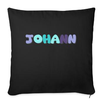 Nom - Johann - Coussin et housse de 45 x 45 cm - noir - Devant
