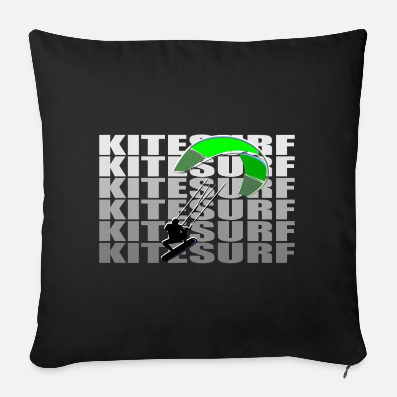 Kitesurf - Sofakissen mit Füllung 45 x 45 cm - Schwarz