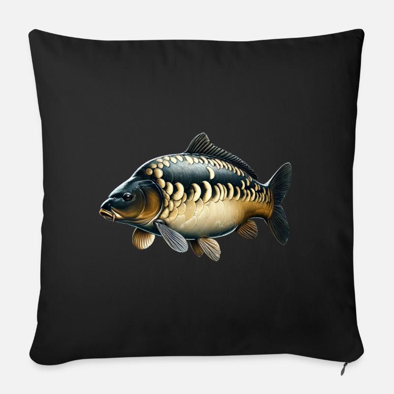 Karpfen - Sofakissen mit Füllung 45 x 45 cm - Schwarz